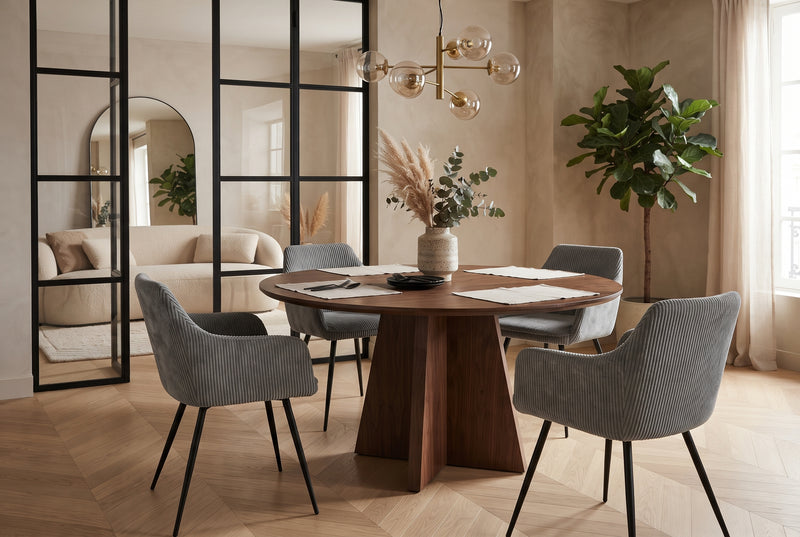 Somerton — Chaise coque design anthracite en situation