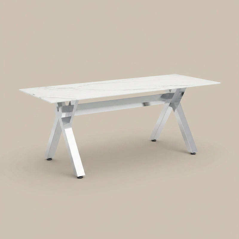 Ashton — Table basse en céramique marbre blanc en situation