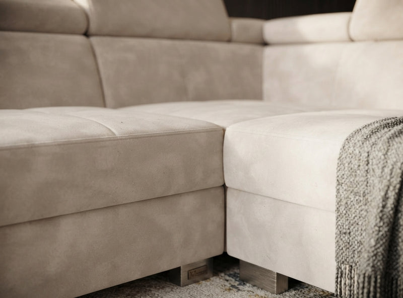 Westwood – Canapé d'angle convertible en velours en situation