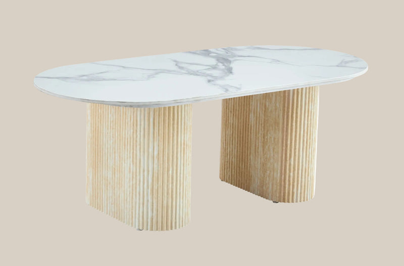 Henley — Table basse en céramique marbre blanc en situation