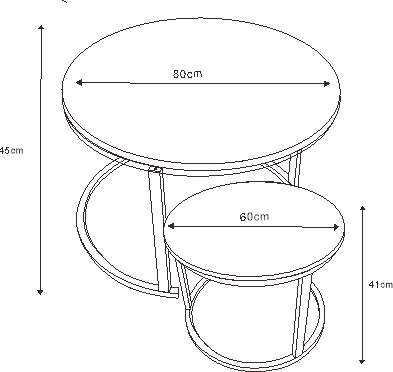 Thornton — Table basse gigogne en céramique brune — vue 3