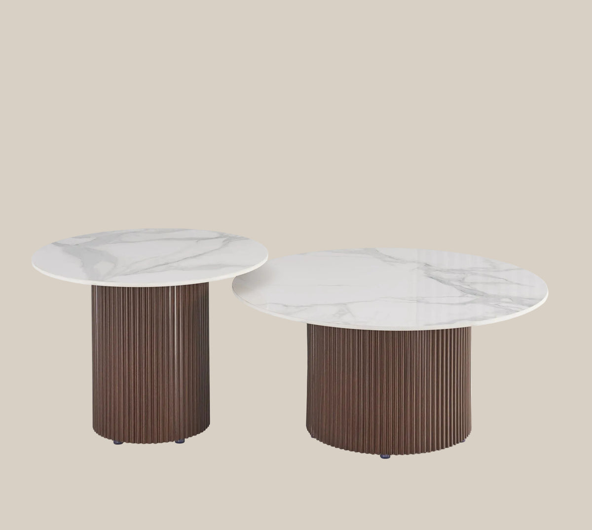 Rothwell — Table basse duo en céramique marbre blanc — vue 1