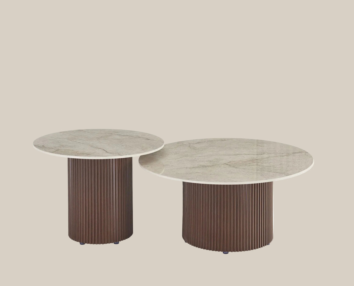 Marden — Table basse duo en céramique grise — vue 1