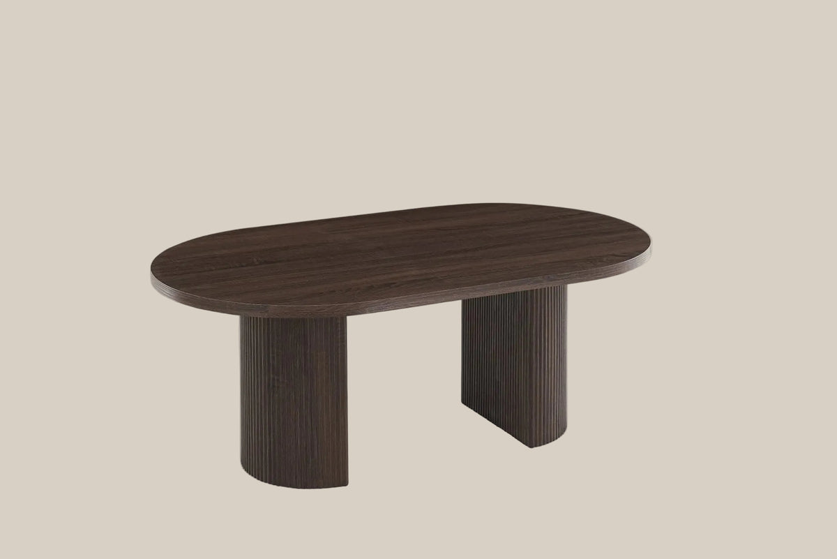 Delmore — Table basse en bois effet noyer — vue 1