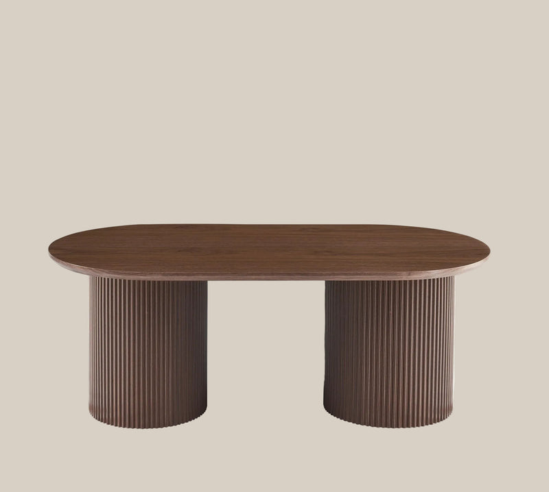 Oakham — Table basse en bois effet noyer en situation