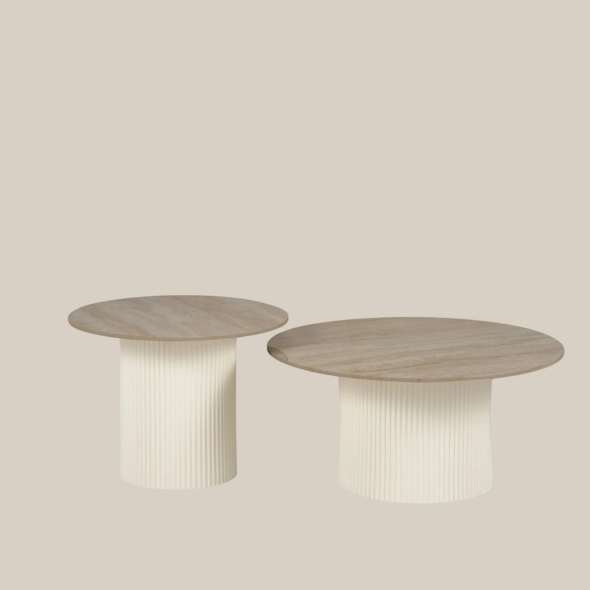 Denning — Table basse en céramique travertin brillant — vue 1