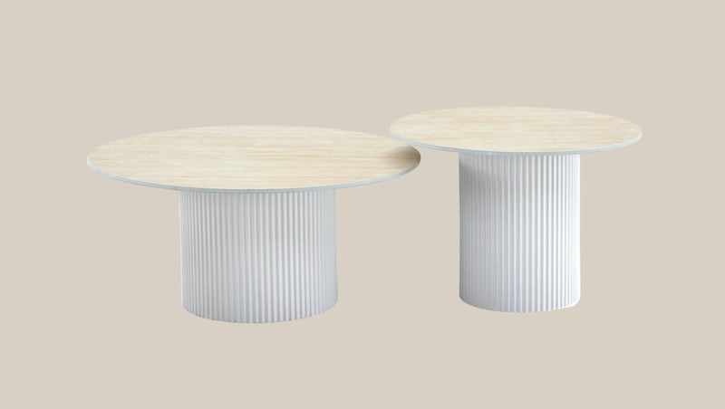 Stotfold — Table basse en céramique travertin mat en situation