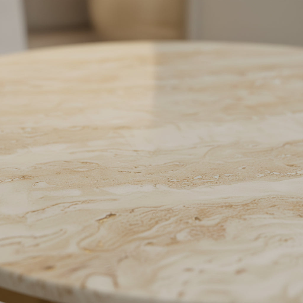 Ingram — Table basse en céramique travertin brillant — vue 3
