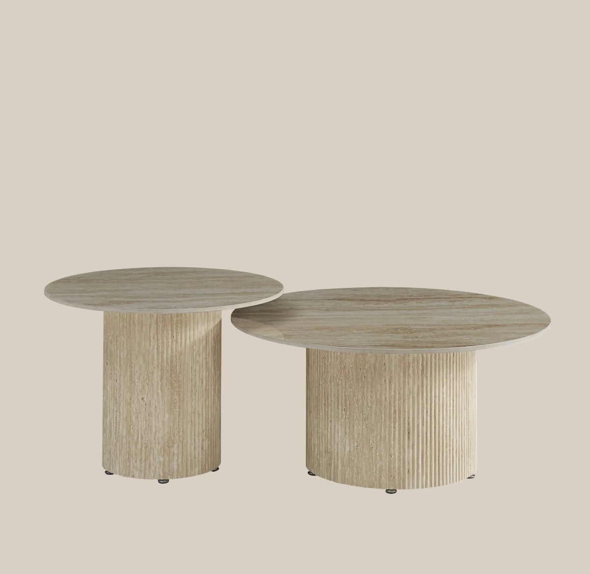 Ingram — Table basse en céramique travertin brillant — vue 1