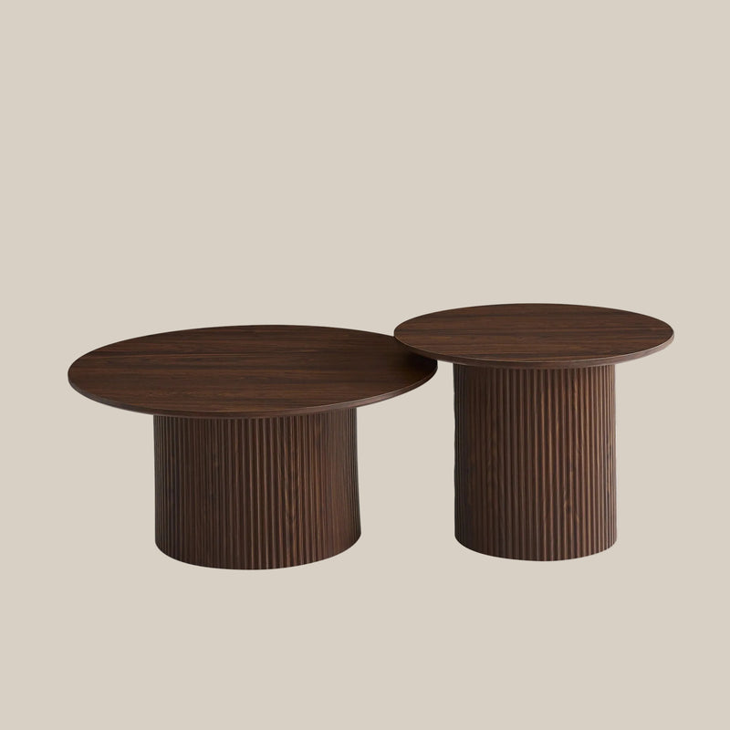 Firwood — Table basse en bois effet noyer en situation