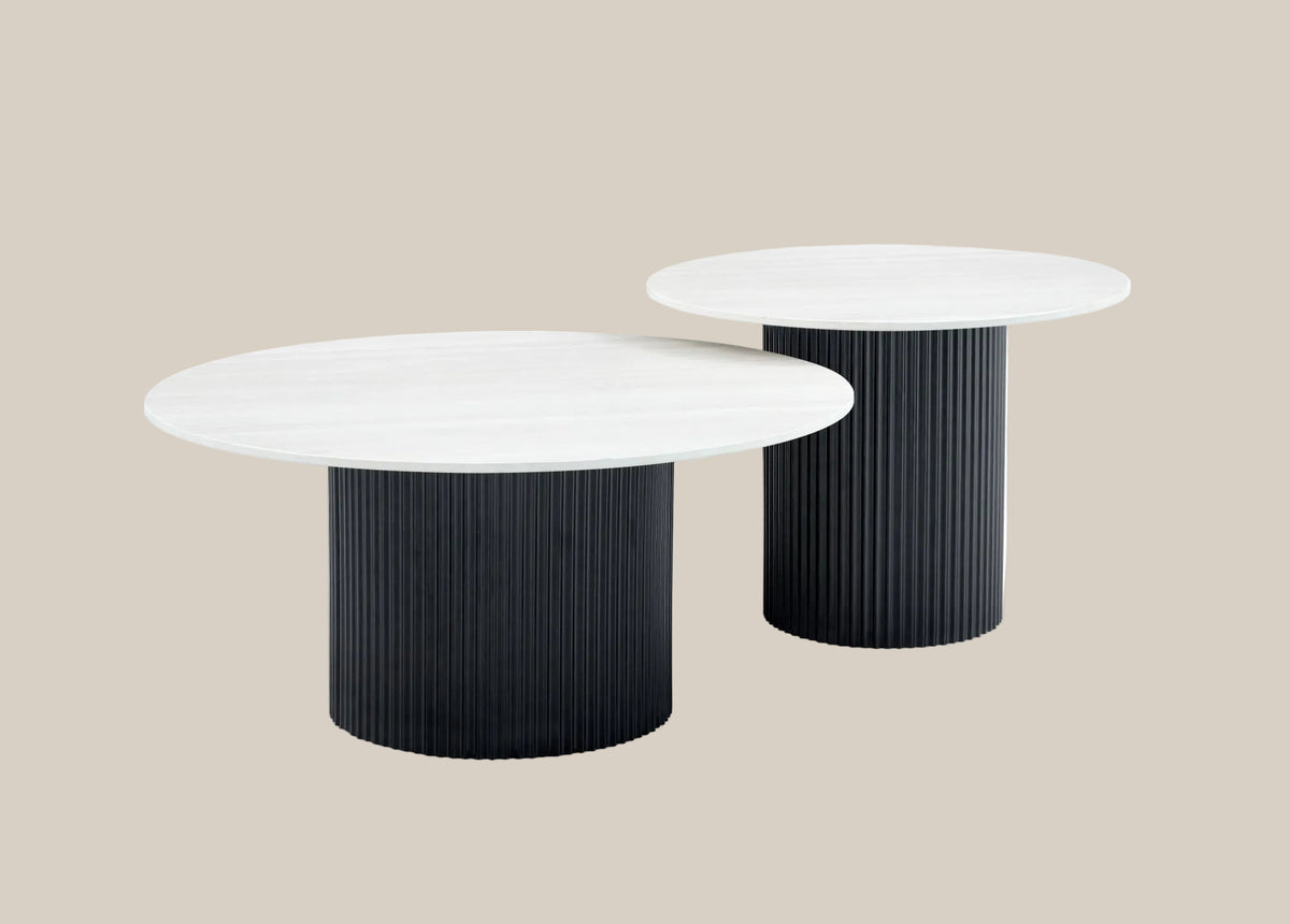 Elmswell — Table basse en céramique bois blanc — vue 1