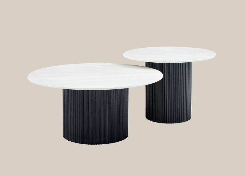 Elmswell — Table basse en céramique bois blanc en situation