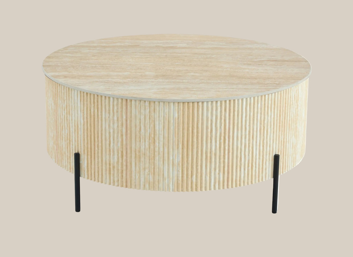 Dunmore — Table basse en céramique travertin — vue 1