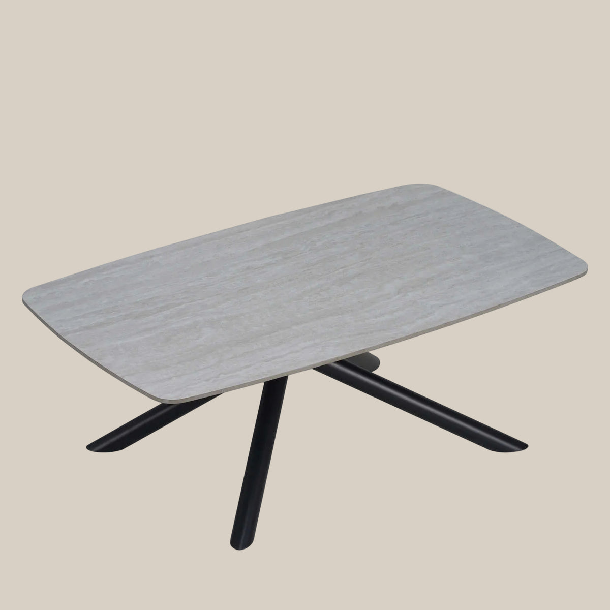 Ashgrove — Table basse en céramique travertin blanc — vue 1