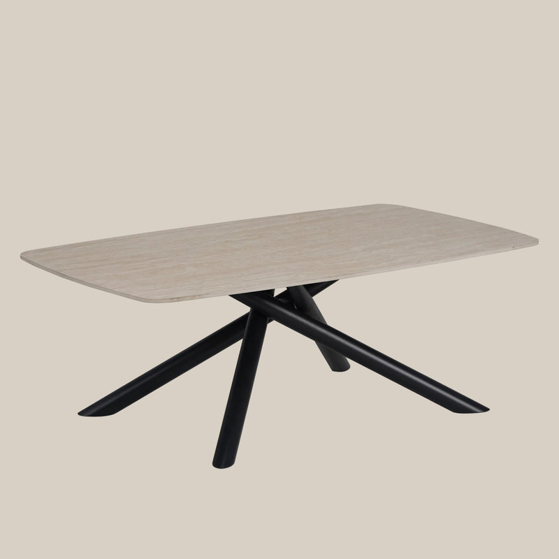 Loxley — Table basse en céramique travertin mat en situation