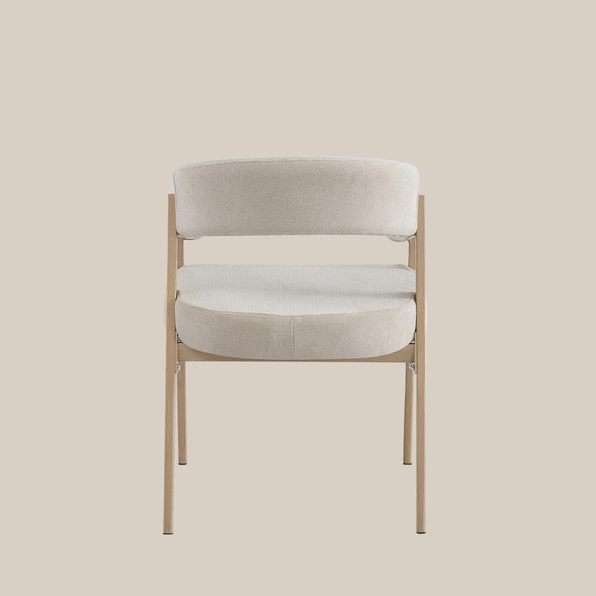 Brimley — Chaise en tissu Grain moka, piètement effet chêne — vue 3