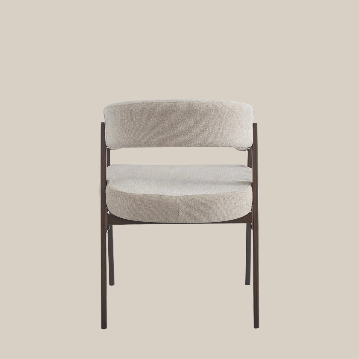 Brimley — Chaise en tissu Grain moka, piètement effet noyer — vue 3