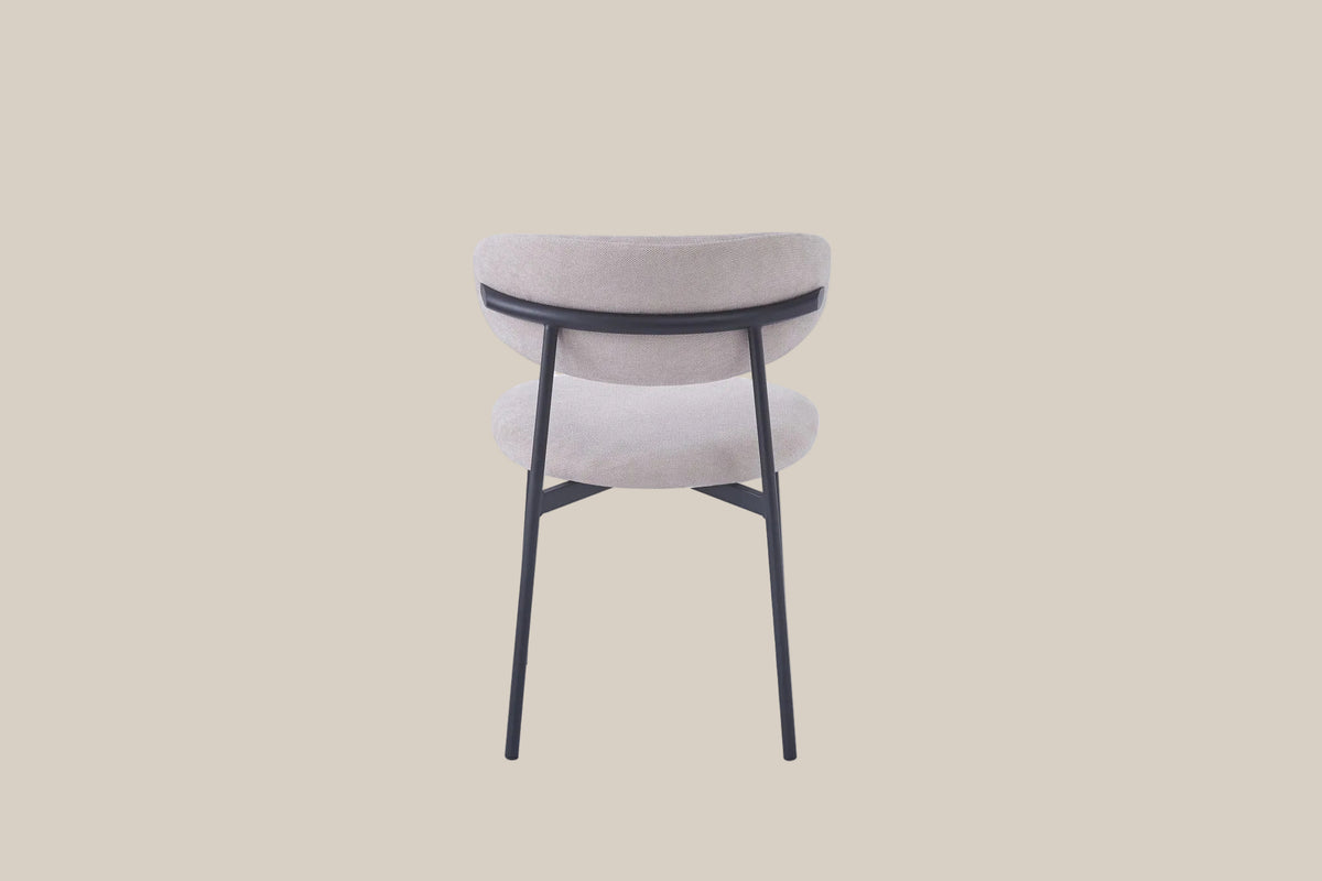 Ridgeway — Chaise en serge moka, piètement métal noir — vue 3