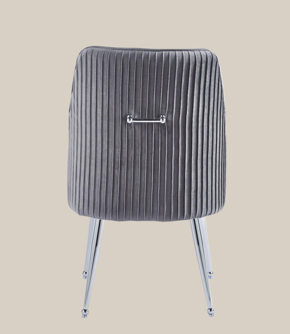 Whitby — Chaise en velours anthracite, piètement chromé — vue 3