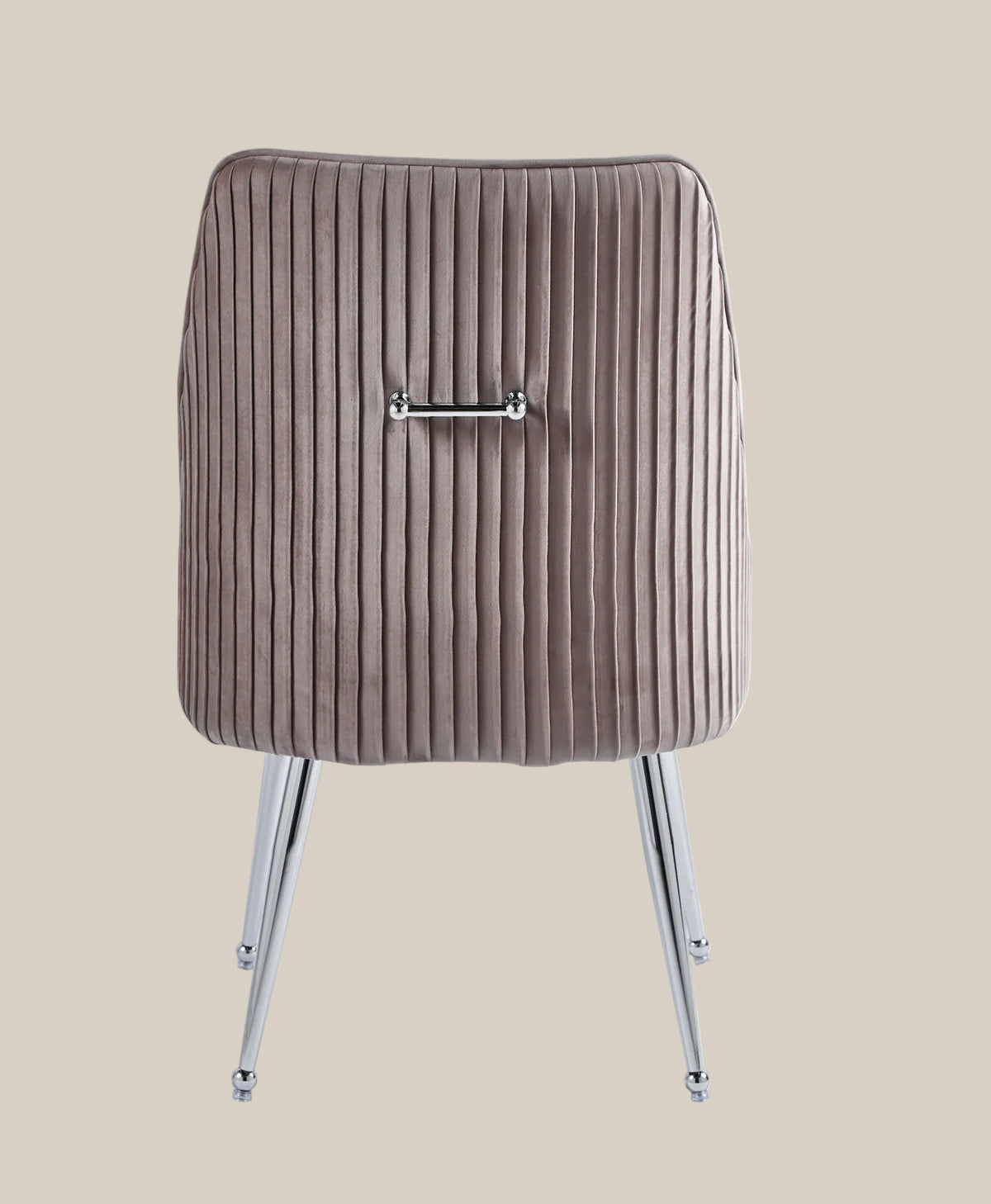 Whitby — Chaise en velours moka, piètement chromé — vue 3