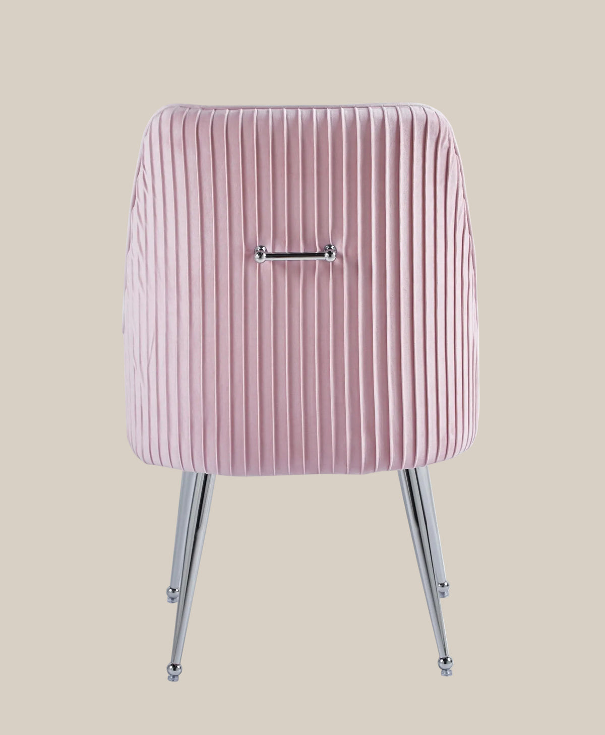 Whitby — Chaise en velours rose, piètement chromé — vue 3