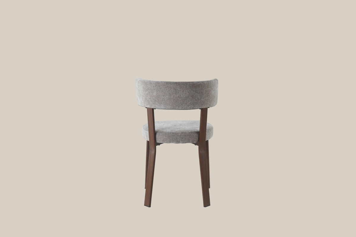 Thornby — Chaise en tissu Marbella moka, piètement effet noyer — vue 3