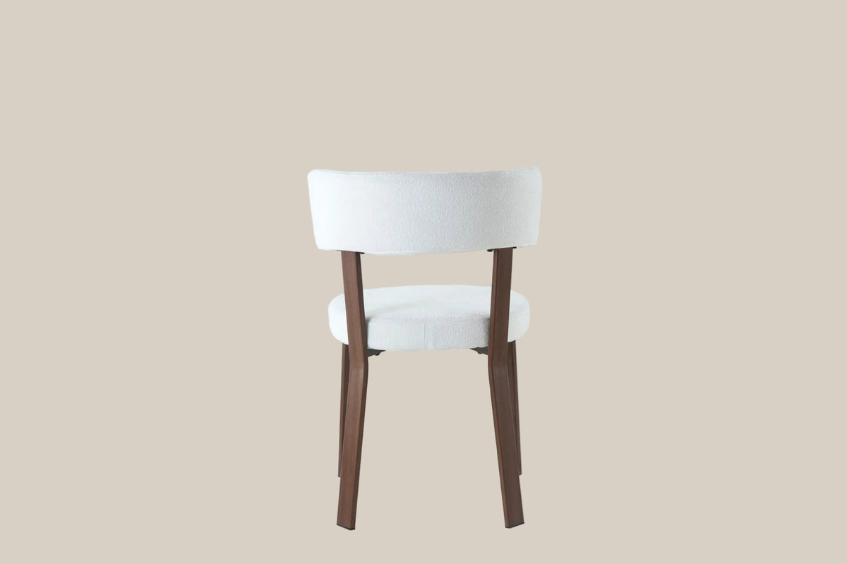 Thornby — Chaise en tissu Marbella beige, piètement effet noyer — vue 3