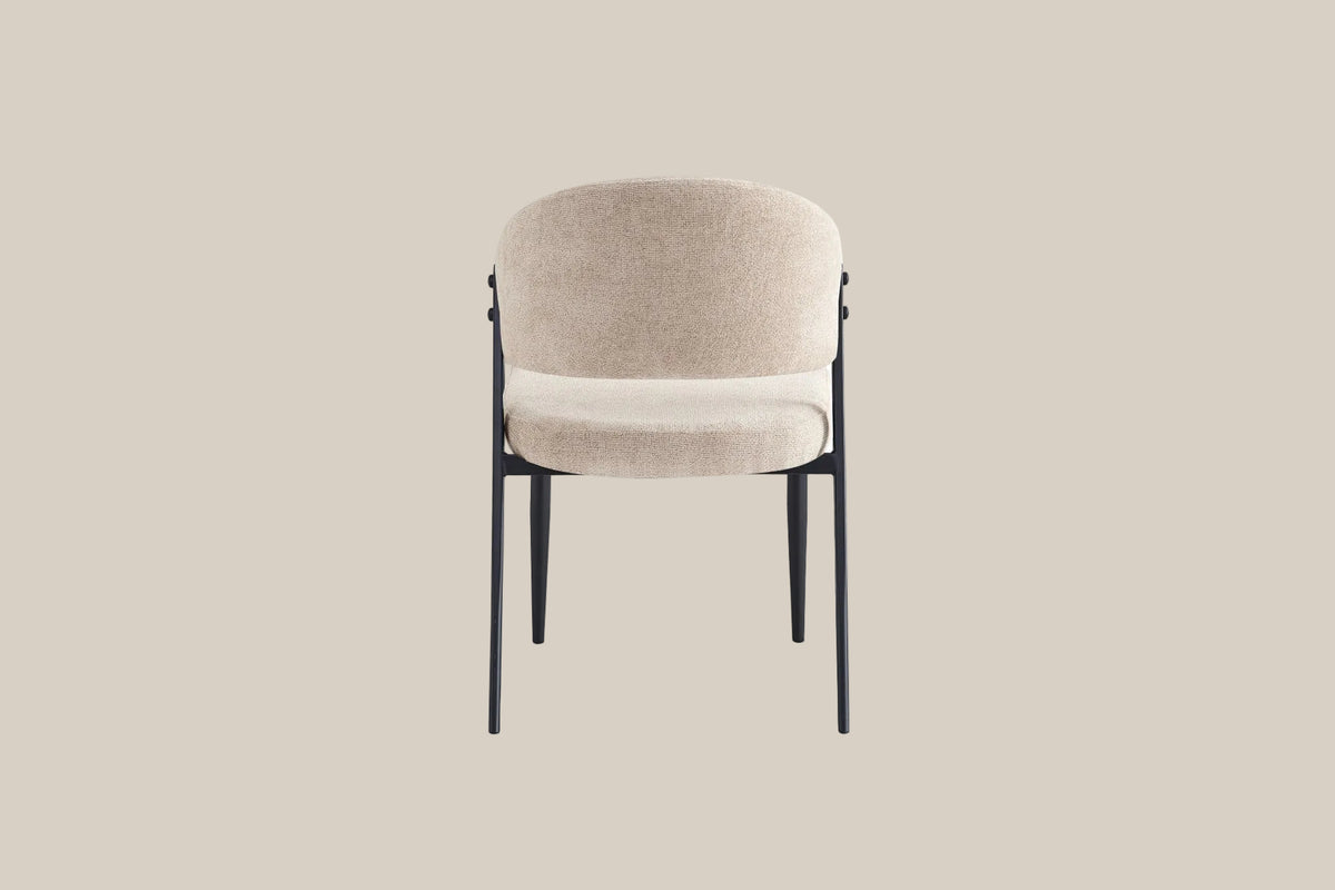 Ashford — Chaise en tissu Marbella marron glacé, piètement métal noir — vue 3