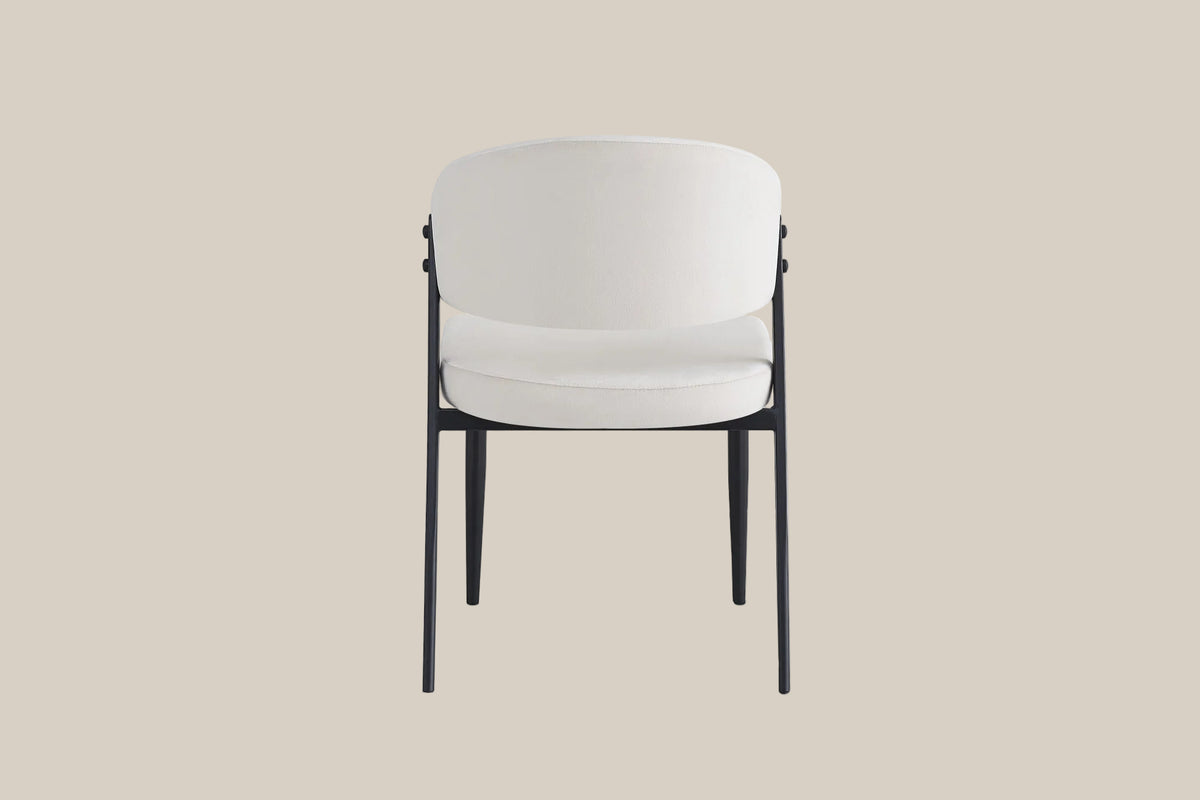 Ashford — Chaise en velours beige, piètement métal noir — vue 3