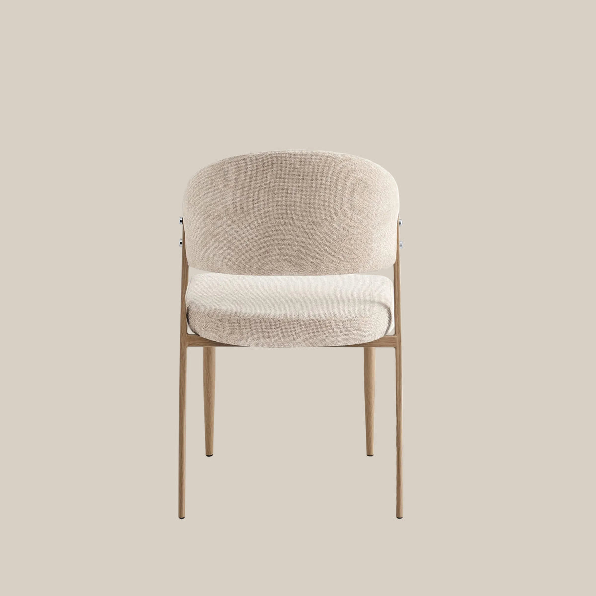 Ashford — Chaise en tissu Marbella marron glacé, piètement effet bois — vue 3