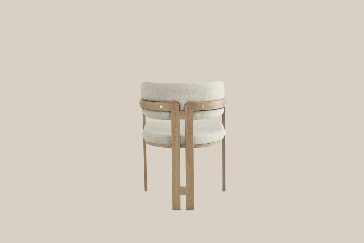 Preston — Chaise en tissu Grain sable, piètement effet chêne griffé — vue 3