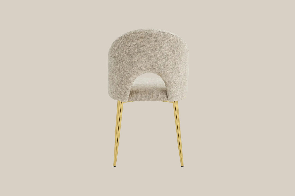 Netherby — Chaise en tissu marbella marron glacé, piètement gold — vue 3
