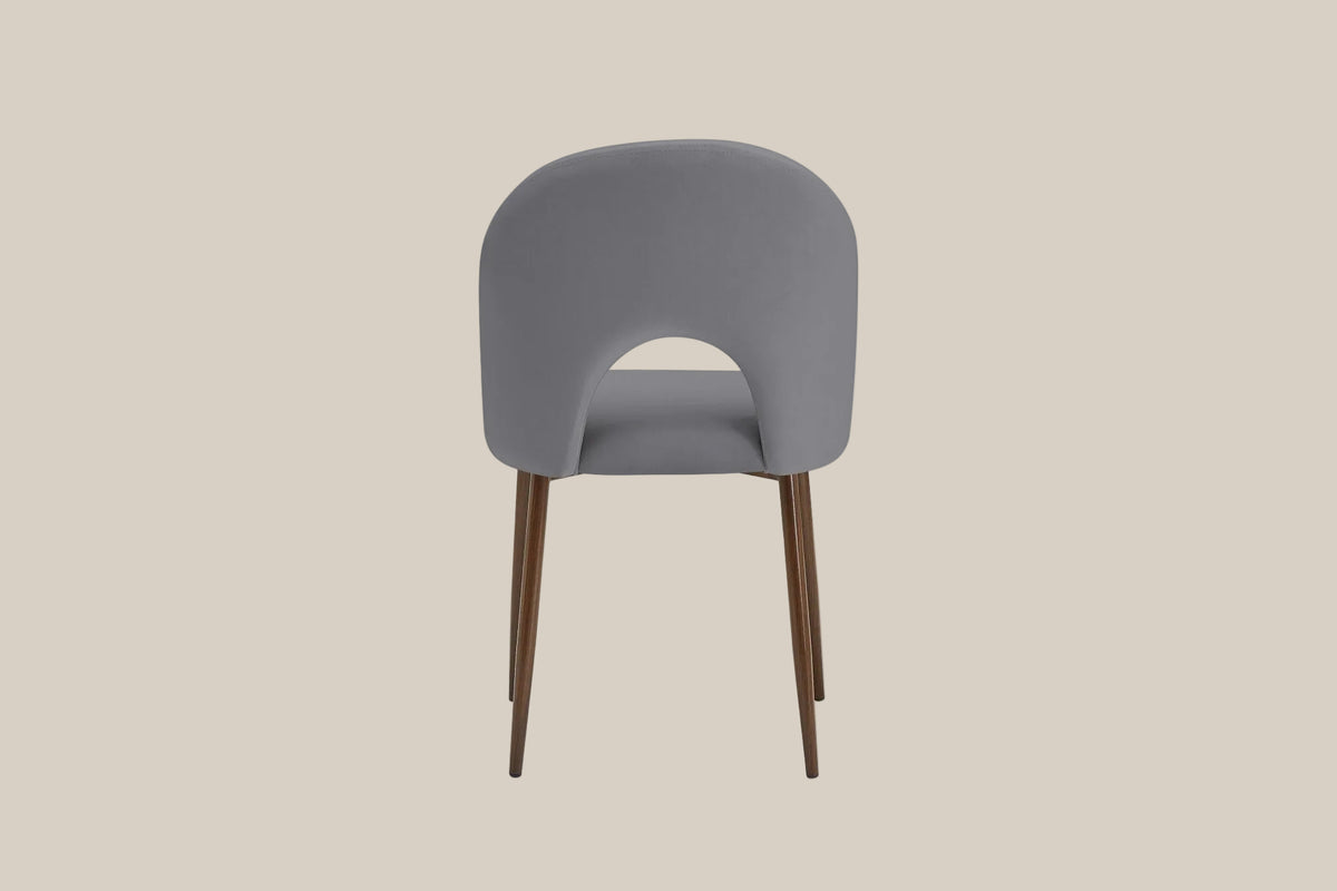 Netherby — Chaise en velours anthracite, piètement effet noyer — vue 3