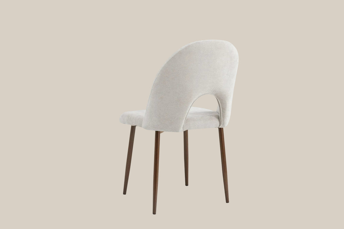 Netherby — Chaise en chenille moka, piètement effet noyer — vue 3