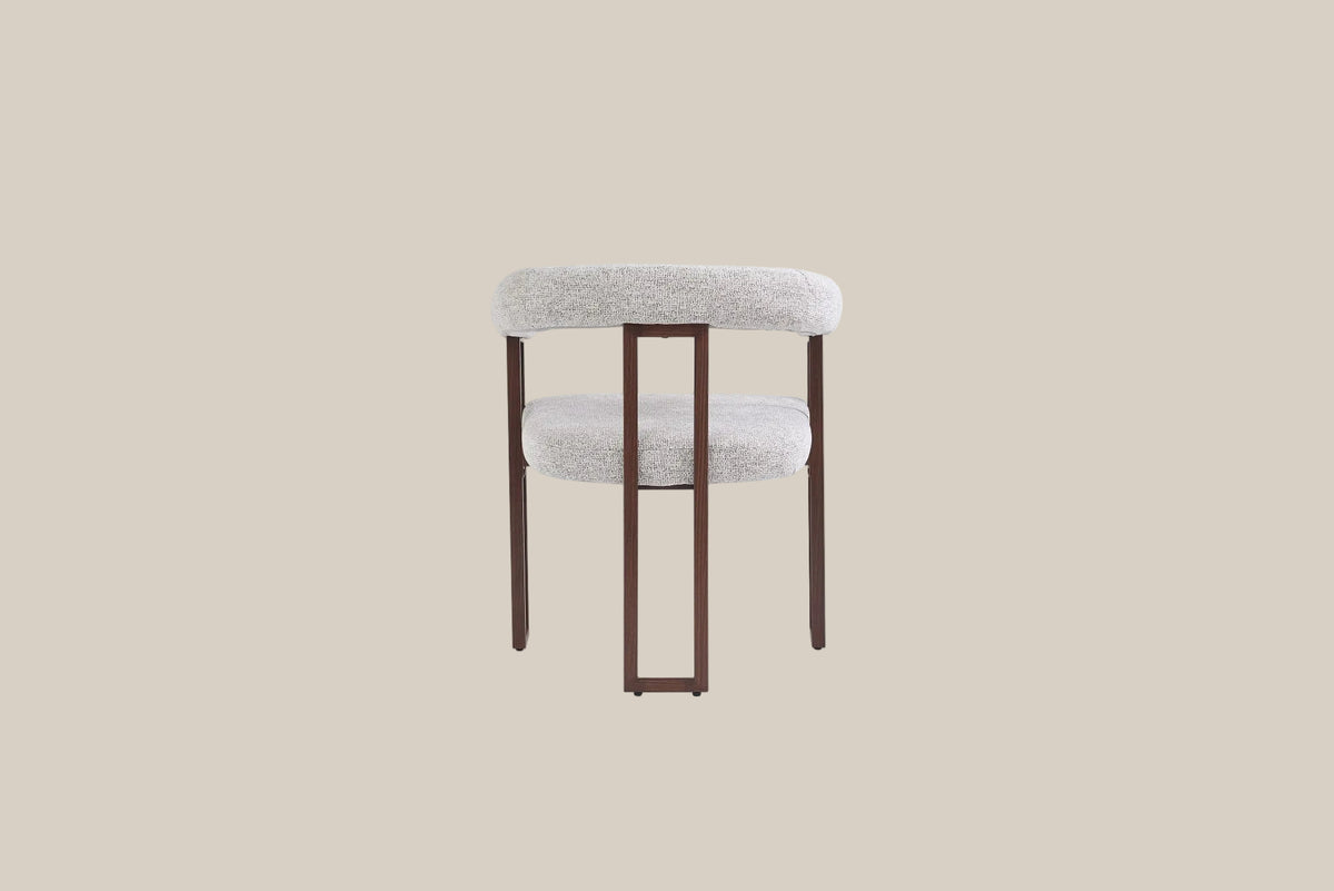 Sherbourne — Chaise en tweed cappuccino, piètement effet noyer — vue 3