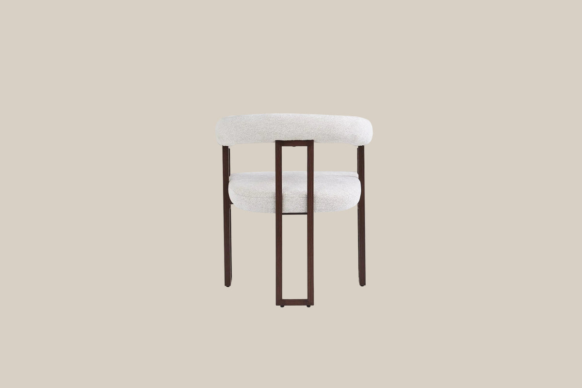 Sherbourne — Chaise en tweed latte, piètement effet noyer — vue 3