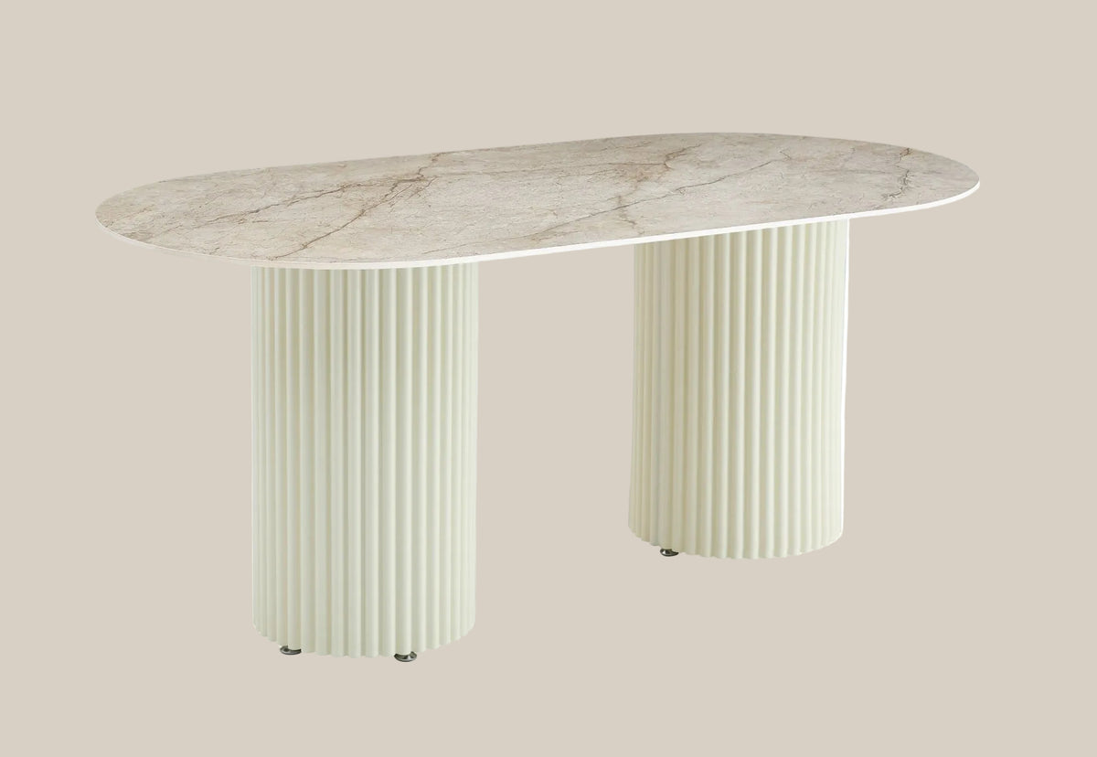 Walgate — Table à manger en céramique effet Shakespeare gris — vue 3