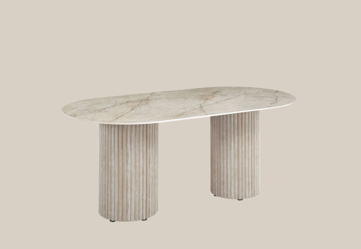 Bodton — Table à manger en céramique effet Shakespeare gris — vue 3