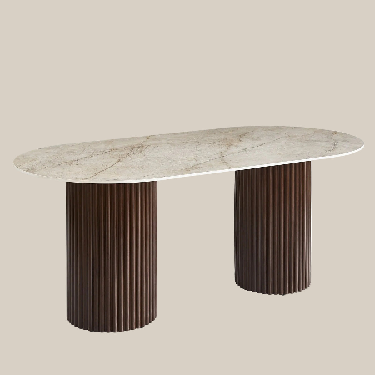 Yeatholt — Table à manger en céramique effet Shakespeare gris — vue 3