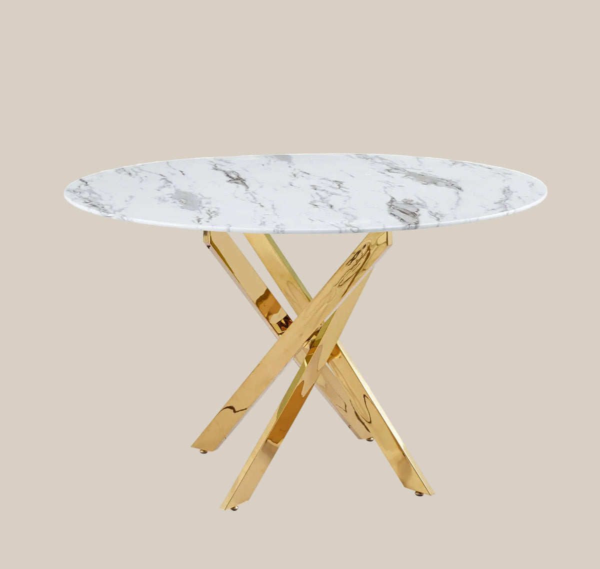 Caldholt — Table à manger en marbre effet blanc — vue 3