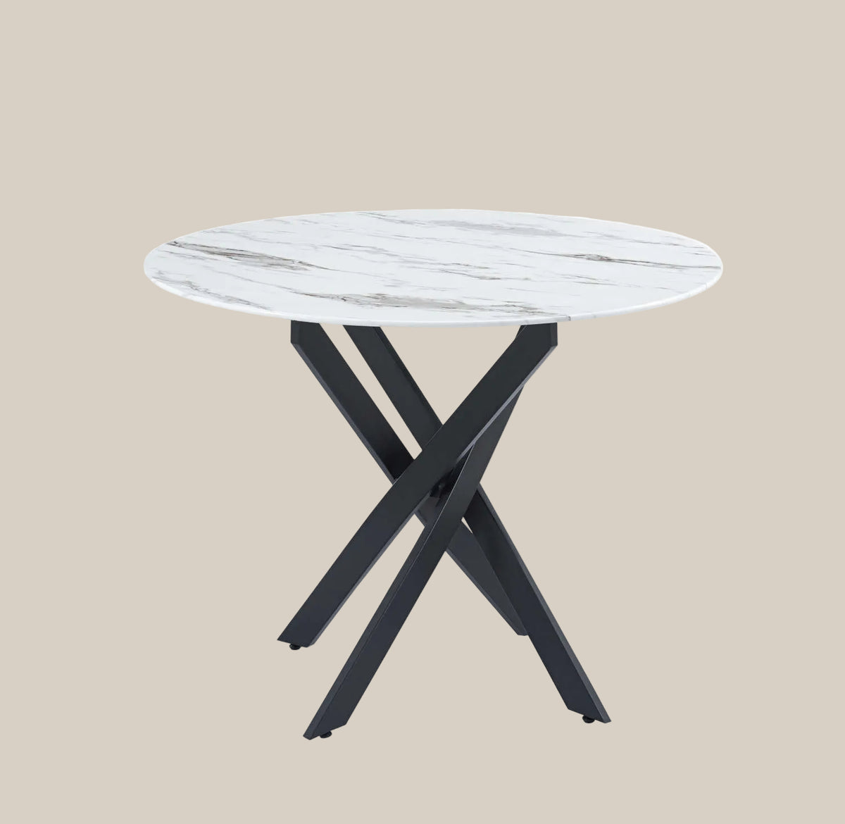 Clifmoor — Table à manger en marbre effet blanc — vue 3