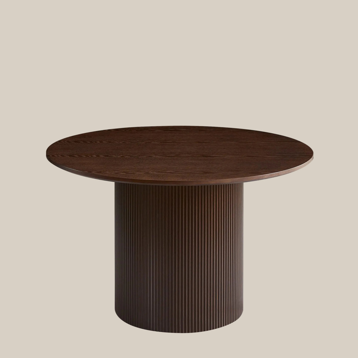Langdon — Table à manger ronde en effet bois noyer — vue 3