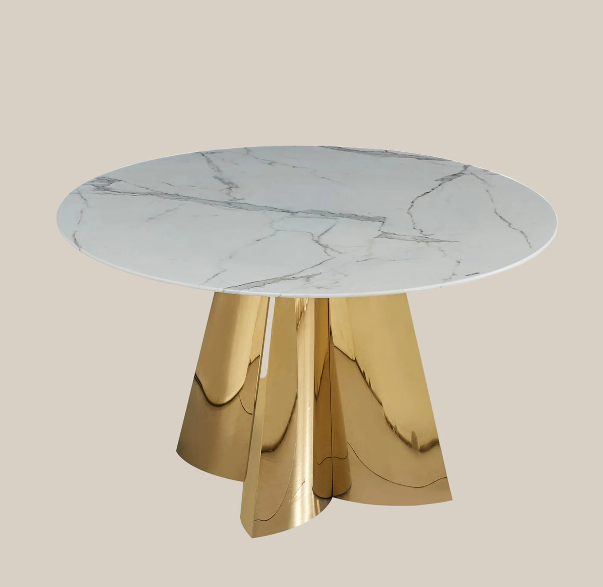 Carlton — Table à manger en marbre effet blanc — vue 3