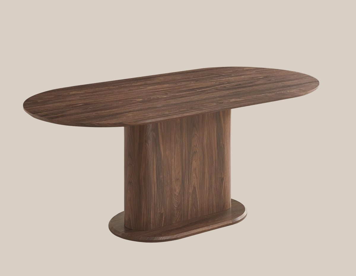 Eveholt — Table à manger en MDF effet noyer — vue 3