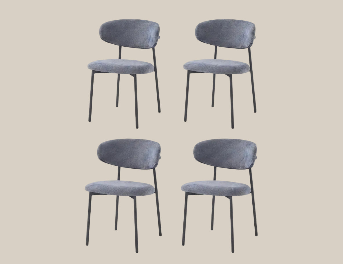 Pendle — Chaise en serge anthracite, piètement métal noir — vue 4