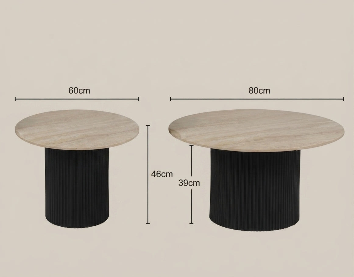 Wickham — Table basse en céramique travertin brillant — vue 3
