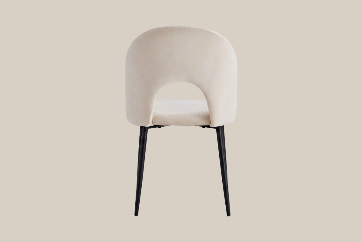 Netherby — Chaise en velours beige, piètement métal noir — vue 5