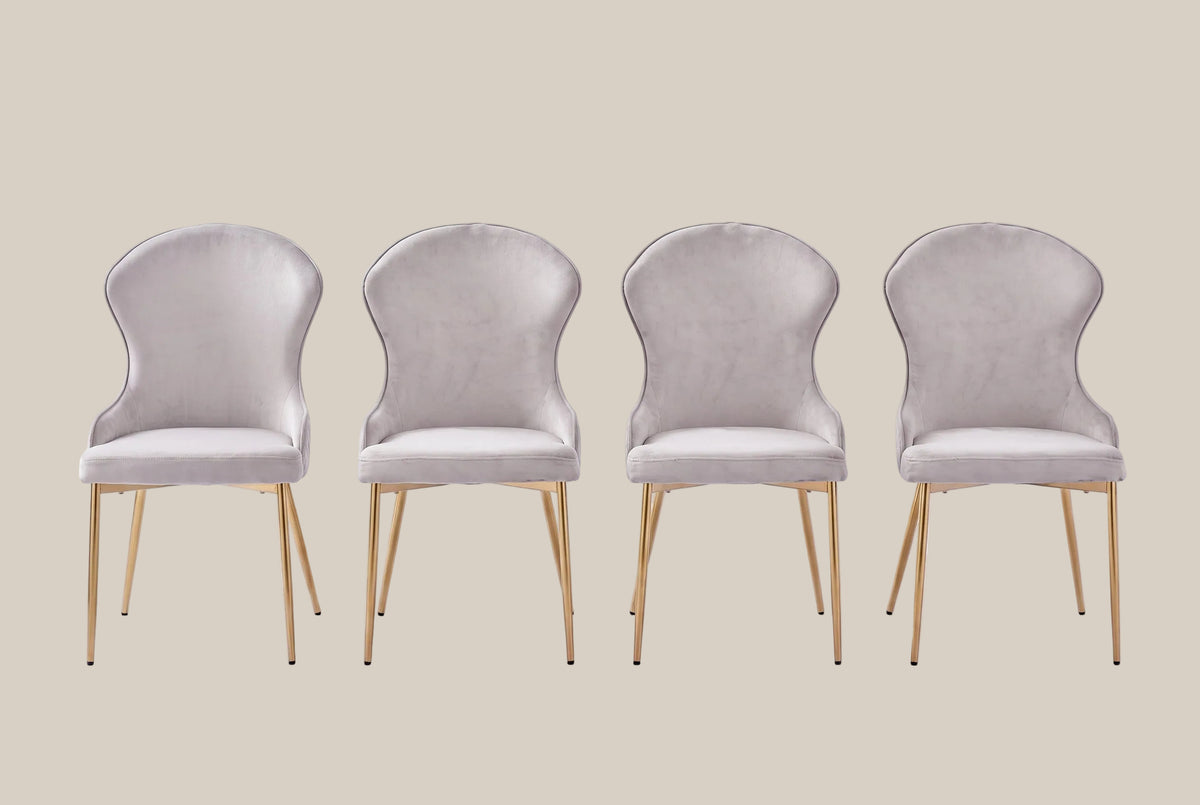 Pinehurst — Chaise en velours moka, piètement gold — vue 5