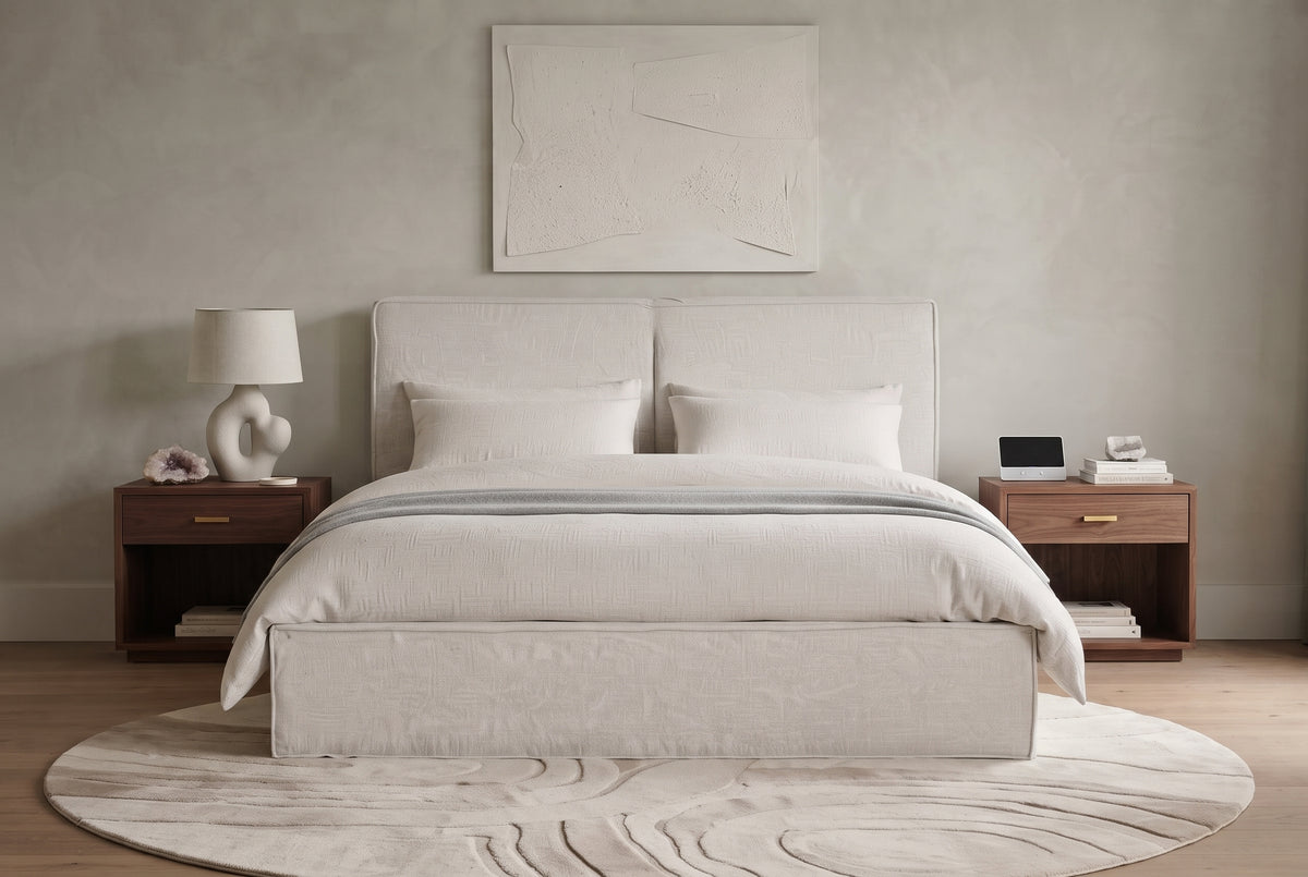 Olivia Chenille — Lit coffre beige, 160 x 200 cm — vue 2