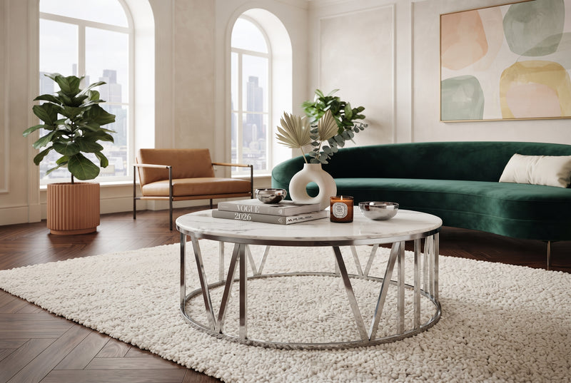 Renfrew — Table basse en verre et chrome